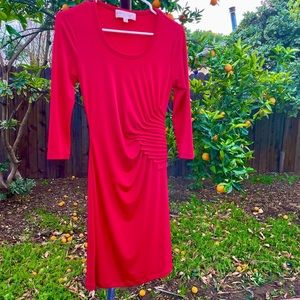 Sexy Red Dress, Glamorous Ruching at Waistline, Stylish